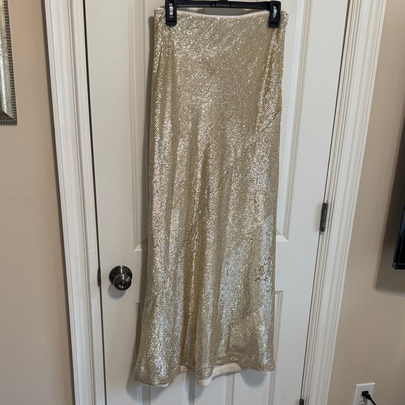 Banana Republic Gold Sequin Maxi Skirt - Picture 3 of 9